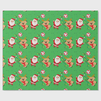 Volleyball Weihnachtsmann Geschenkpapier