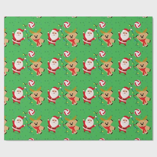 Volleyball Weihnachtsmann Geschenkpapier (Flach)