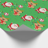 Volleyball Weihnachtsmann Geschenkpapier (Ecke)