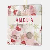 Volleyball Weihnachtsmann Mütze Name Weihnachten Keramikornament (Links)