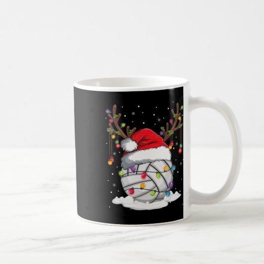 Volleyball Weihnachtsmannmütze Rentier Weihnachtsb Kaffeetasse (Rechts)