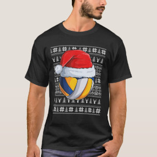 Volleyball Weihnachtsmannmütze Weihnachten T-Shirt