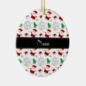 Volleyball-Weihnachtsmuster des individuellen Keramik Ornament (Rechts)