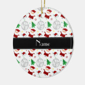 Volleyball-Weihnachtsmuster des individuellen Keramik Ornament (Links)