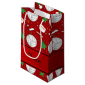 Volleyball-Weihnachtsmuster des individuellen Kleine Geschenktüte (Vorderseite Schrägansicht)