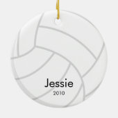 Volleyball-Weihnachtsverzierung Keramikornament (Hinten)