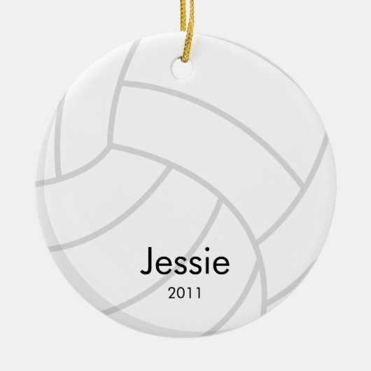 Volleyball-Weihnachtsverzierung Keramikornament (Vorne)