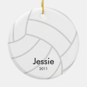 Volleyball-Weihnachtsverzierung Keramikornament (Hinten)