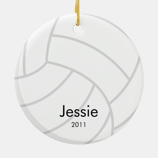 Volleyball-Weihnachtsverzierung Keramikornament (Hinten)