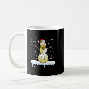 Volleyball Weihnachtsvolleyball Snowman Lights Boy Kaffeetasse