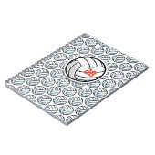 Volleyball White Black Custom Sportteam Notizblock (Linke Seite)