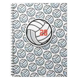 Volleyball White Black Custom Sportteam Notizblock