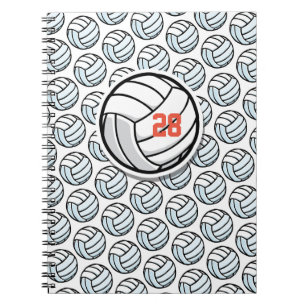 Volleyball White Black Custom Sportteam Notizblock