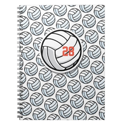 Volleyball White Black Custom Sportteam Notizblock (Vorderseite)