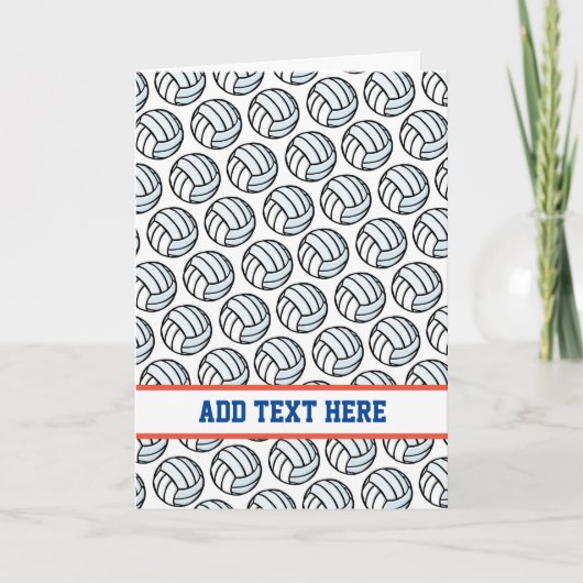 Volleyball White Black Sports Team Farben Text Karte (Vorderseite)