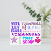 Volleyball Wiederholung Postkarte (Stehend Vorderseite)