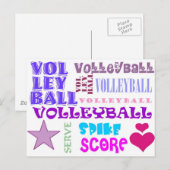 Volleyball Wiederholung Postkarte (Vorne/Hinten)