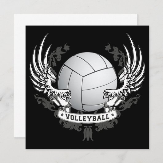 Volleyball Wings Einladung (Vorne/Hinten)
