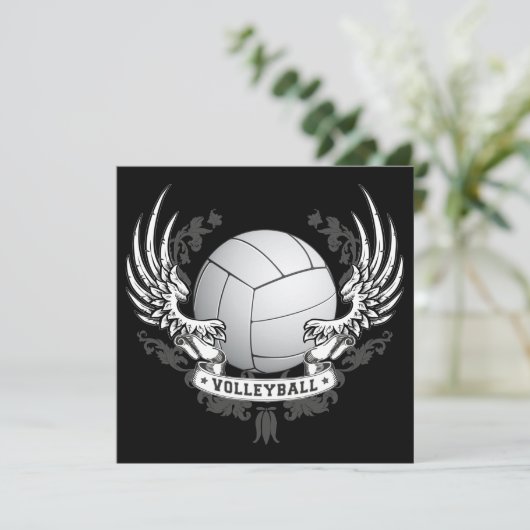 Volleyball Wings Einladung (Stehend Vorderseite)