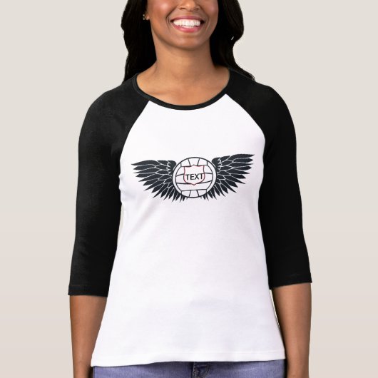 Volleyball Wings Raglan-T - Shirt (Vorderseite)
