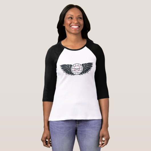 Volleyball Wings Raglan-T - Shirt (Vorne ganz)