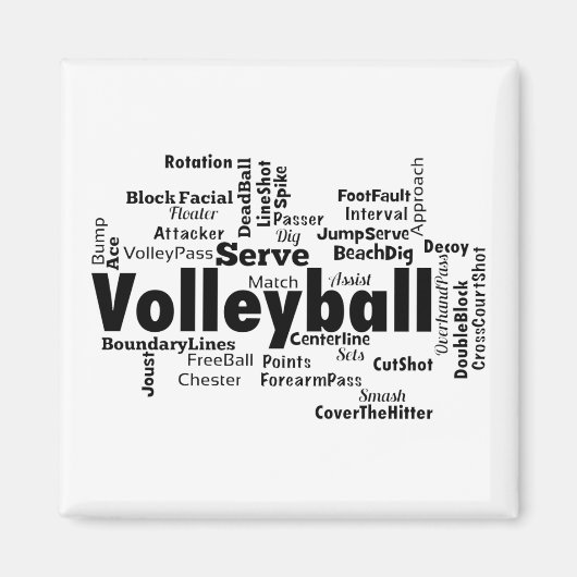 Volleyball-Wolke Magnet (Vorne)