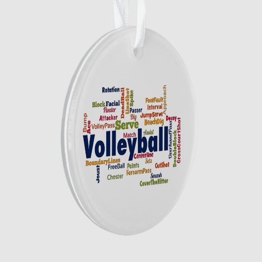Volleyball-Wolke Ornament (Vorderseite)