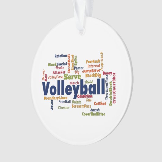 Volleyball-Wolke Ornament (Vorderseite)