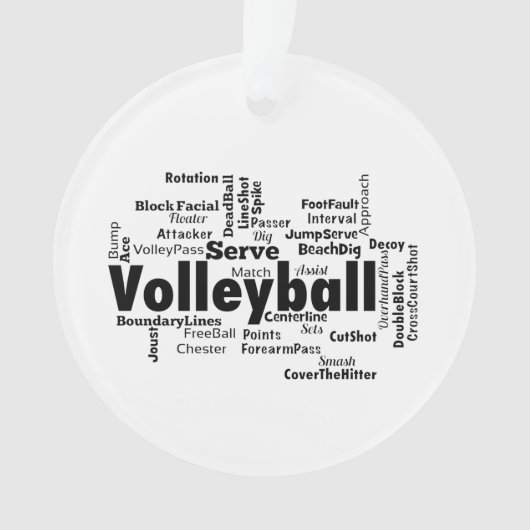 Volleyball-Wolke Ornament (Vorderseite)