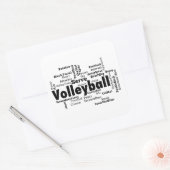 Volleyball Word Cloud Quadratischer Aufkleber (Umschlag)