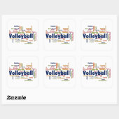 Volleyball Word Cloud Quadratischer Aufkleber (Blatt)