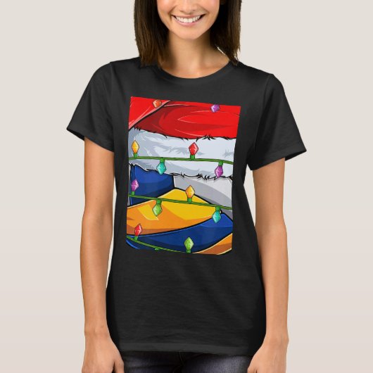 Volleyball  Xmas Lights Santa Volleyball Christmas T-Shirt (Vorderseite)