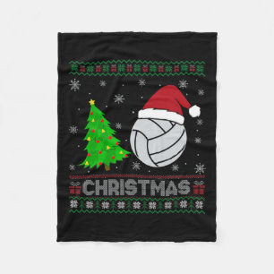 Volleyball Xmas Tree Lighting Ugly Christmas Sweat Fleecedecke