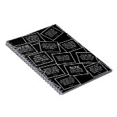 Volleyball zitiert Notizbuch in Schwarzweiss Notizblock (Rechte Seite)