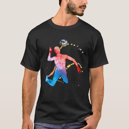 Volleyballer Graphic Beach Volleyball T-Shirt (Vorderseite)