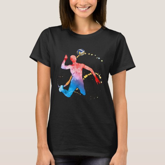 Volleyballer Graphic Beach Volleyball T-Shirt (Vorderseite)