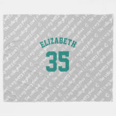 Volleyballfeld-Happy-Place-Typografie Fleecedecke (Vorderseite (Horizontal))