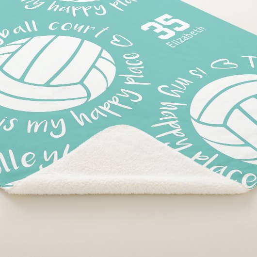 Volleyballfeld mein glücklicher Ort mädchenhafte T Sherpadecke (3/4)