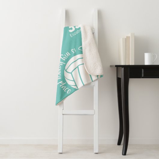 Volleyballfeld mein glücklicher Ort mädchenhafte T Sherpadecke (Beispiel)