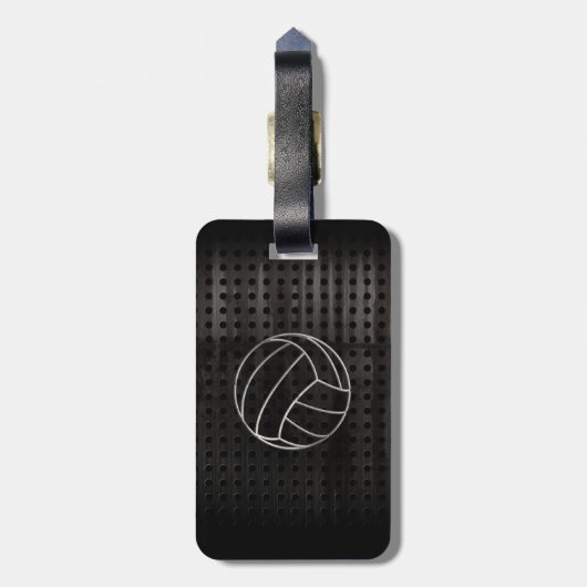 Volleyballl; Cool Schwarz Gepäckanhänger (Rückseite vertikal)
