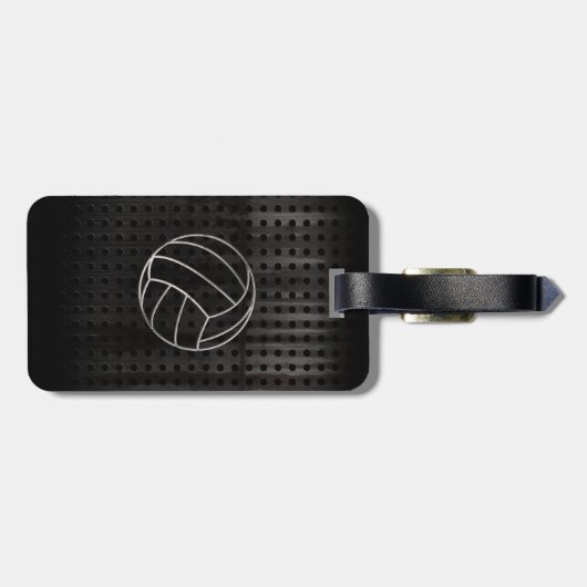 Volleyballl; Cool Schwarz Gepäckanhänger (Rückseite horizontal)