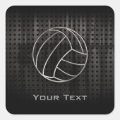 Volleyballl; Cool Schwarz Quadratischer Aufkleber (Vorderseite)