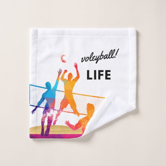 Volleyballleben Badhandtuch Set (Waschlappen)