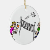 Volleyballmädchen gegen Jungen Keramikornament (Rechts)