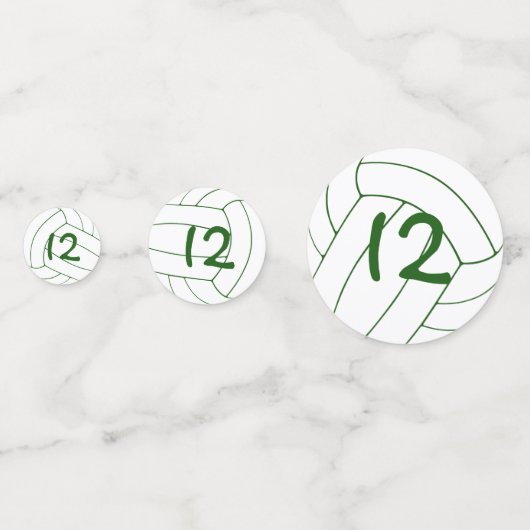 Volleyballmädchen personalisiert konfetti (Rückseiten)