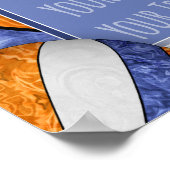 Volleyballmannschaft für Blauorange-Girls-Foto Poster (Ecke)