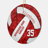 Volleyballmannschaft für Rote Weiße Keramik Ornament (Links)