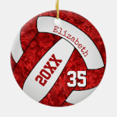 Volleyballmannschaft für Rote Weiße Keramik Ornament (Hinten)