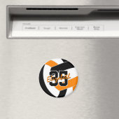 Volleyballmannschaft in schwarz-orange Farben Gesc Magnet (In Situ (Geschirrspüler))