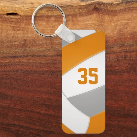 Volleyballmannschaft Sportler Name orange grau Schlüsselanhänger (Vorderseite)